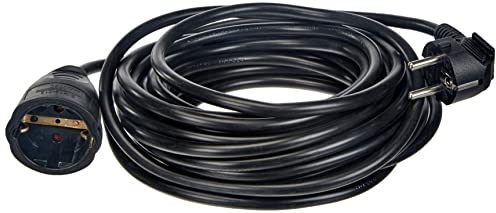 UNITEC Schuko - Prolunga H05VV-F3G1,5mm², IP 20, 10 m, colore: Nero