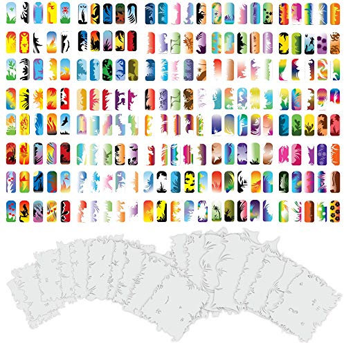 Custom Body Art Airbrush Nail Stencil Set # 10 Package of 20 Nail Templates
