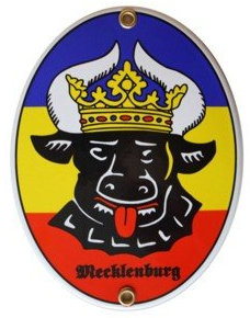 Mecklenburg Emaille Schild Mecklenburg 11,5 x 15 cm Emailschild Oval.