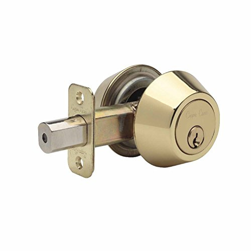 Copper Creek DB2420PB Double Cylinder Deadbolt, Polished Brass, Key Lock, 1-Inch Throw
