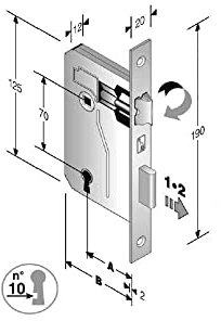 SERRATURA PATENT mm.8x70 E50 BQ BRONZATA GB [BONAITI ]