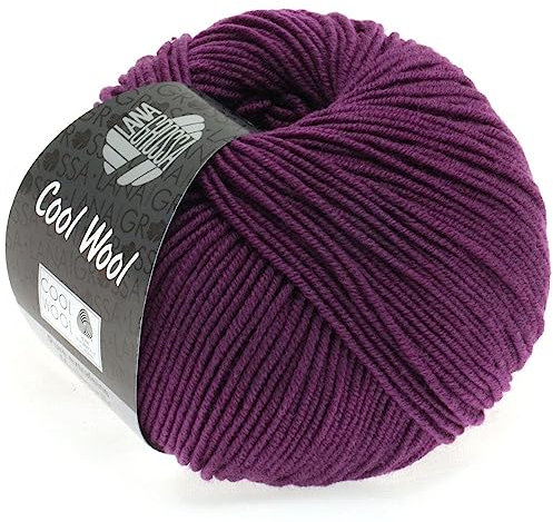 LANA GROSSA Cool Wool Uni | Extrafeine Merinowolle waschmaschinenfest und filzfrei | Handstrickgarn aus 100% Schurwolle (Merino extrafein) | 50g Wolle zum Stricken & Häkeln | 160m Garn FB 2023
