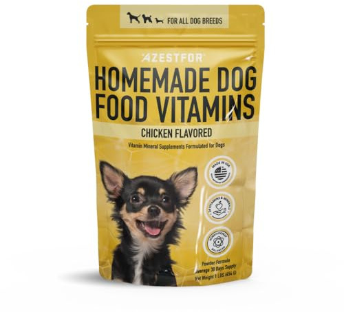 Azestfor Homemade Dog Food Supplement Dog Vitamins Made in USA Add to Holistic Whole Food Diets Raw BARF All Breeds Puppy Adult 16oz Powder