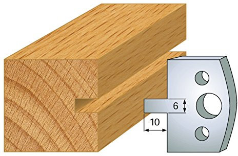 016 : Jeu de 2 fers rainure 6 mm ht 40 mm pour porte outils entr'axe plot 24 mm
