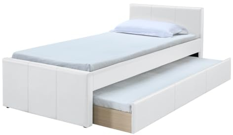 Miliboo Ausziehbett 90 x 195 cm Weiß Macco