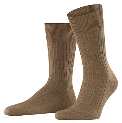 FALKE Herren Bristol Pure Socken atmungsaktive klimaregulierende geruchshemmende Wolle verstärkte Herrensocken flache Naht für druckfreie Spitze einfarbig gerippt 1 Paar