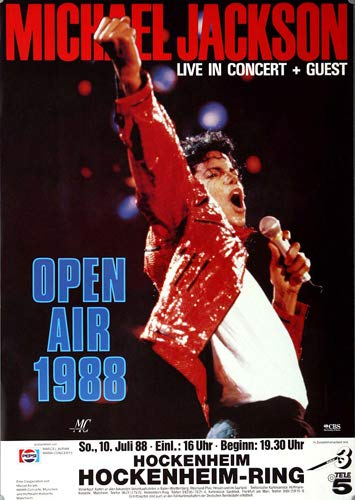 Michael Jackson - Bad World, Hockenheimring 1988 » Konzertplakat/Premium Poster | Live Konzert Veranstaltung | DIN A1 «