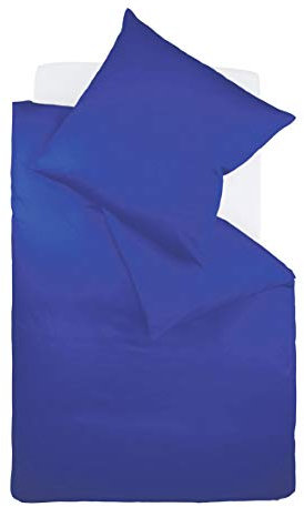 Fleuresse Colours Bettwäsche, Uni-Mako-Satin, kobalt, 155 x 220 cm