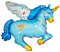 Folienballon Pegasus blau Folienballons