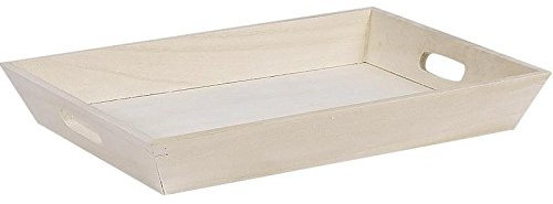 Vassoio in legno grezzo da decorare.