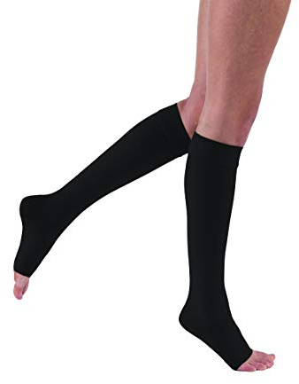 JOBST Relief Knee High Graduated Compression Socks 20-30mmHg - Comfortable Unisex Design - Closed Toe, Black, Small Petite