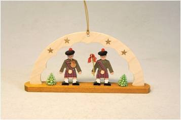 Rudolphs Schatzkiste Christbaumschmuck Schwibbogen mit Schotten Höhe= 4,5cm NEU Weihnachten Baumschmuck Holzschmuck Holz Seiffen Erzgebirge Strauchbehang Dekoration