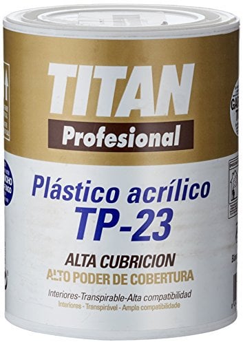 TITAN Pintura ACRÍLICA para DECORACIÓN DE Paredes Y TECHOS T-3 Blanco.Mate 1l 123000301, Multicolor, 1 ml (Paquete de 1)