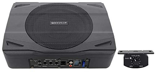 Rockville SS8P 400w 8 Slim Under-Seat Active Powered Car/Truck Subwoofer Sub