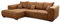 Cavadore Ecksofa Mavericco / XXL Eckcouch Inkl. Rückenkissen und Zierkissen / Longchair links / Industrial Style / 285 x 69 x 170 (BxHxT) / Mikrofaser Cognac