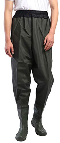 DianshaoA Maschi Pesca Impermeabile metà Corpo Trampolieri Stivali Scafandro Salopette Pescatori Anche I Piedi Army Green 65 41