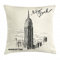 ABAKUHAUS New York Kissenbezug, städtische Wolkenkratzer, Waschbar mit Reißverschluss Kissenhülle mit Farbfesten Klaren Farben Beidseitiger Druck, 45 x 45 cm, Grau weiß Schwarz