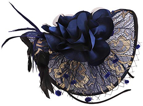 Fascinator Damen Haar Clip Hut Retro Haar Accessoire Blume Haarreif Spitze Kopfschmuck Kopfbedeckung Kopfschmuck Cocktail-Party Derby Hut Performance Tanzen für Frauen