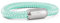 Akitsune Portus Bracciale in Corda Nautica | Chiusura con Capsula Magnetica Bracciali Donna Ancora Uomo Marittimo - Argento Opaco - Verde Menta 18 cm