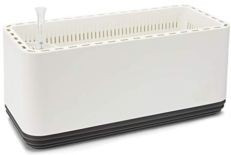 AIRY Pot L avec substrat minéral 9-L • Purificateur d'air naturel filtre les polluants, les allergènes et les odeurs • Pour pièces d'environ 30 m² • Made in Germany (blanc-anthracite)