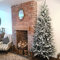 Premier 8ft (240cm) Slim Green Lapland Spruce Snow Flocked Christmas Tree PE PVC Mixed Branches