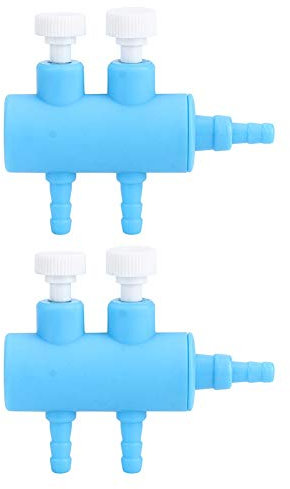 Zerodis Aquarium Air Pump Diverter Valve, Plastic Aquarium Fish Tank Oxygen Pump Adapter 4mm Splitter Control Valve(2 Way 2PCS)