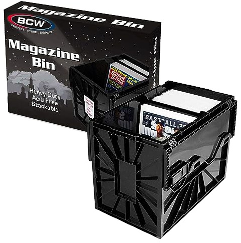 BCW Zeitschriften- und Comicbuch-Aufbewahrungskörbe, robuster Zeitschriftenbehälter, Zeitschriftenbox zum Sortieren und Organisieren, robuster und stapelbarer Kunststoff, passend für alle Comics