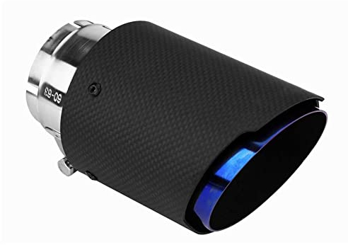 Eachbid Terminale di Scarico per Auto in Fibra di Carbonio Silenziatore Tubo di Scappamento 63mm (Blu)