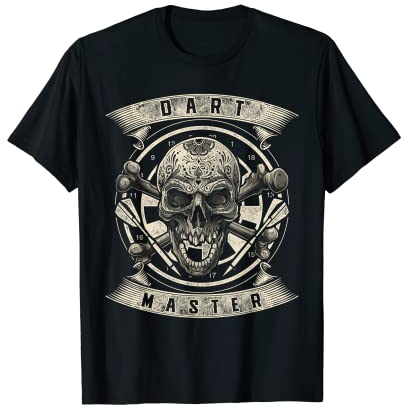 Dart Master Totenkopf Dart Spieler Geschenk Dartpfeil Sport T-Shirt
