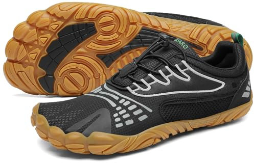 SAGUARO Barfußschuhe Herren Damen Traillaufschuhe Outdoor & Indoor Training Fitnessschuhe Wander Wald Strand Straße Laufschuhe Walkingschuhe Schnell Trocknend Badeschuhe, Krähe Schwarz, 38 EU