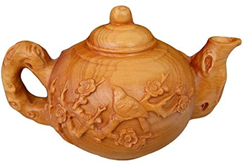 Teebereiter Teekanne Vintage Teeservice Teapot Thuja-Mahagoni Teekanne Boxwood Carving Anhänger Hand Spiel Stück Solide Ornamente Augenbrauen Happy Wenwan