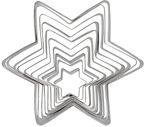 Stern Ausstechformen Ausstechformen Weihnachten Ausstecher Edelstahl,10 Verschiedene Größen,Silber