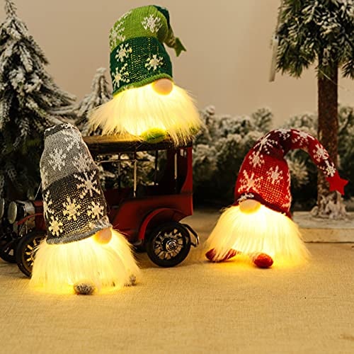 3 StüCk Weihnachtszwerg Schwedisch, Weihnachtswichtel Beleuchtet, Handgemachte Esichtslose PlüSch Puppen, Weihnachtsdekoration, Weihnachtswichtel, Party Weihnachts Deko Spielzeug
