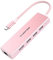 LENTION Hub USB C a HDMI 4K, Ethernet 1000M, 3 Dongle USB 3.0, Adattatore per 2023-2016 MacBook Pro M2 M1, Nuovo Mac Air, iPhone 15 Plus Pro Max, Surface Pro 9, Chromebook (C25, Oro Rosa)