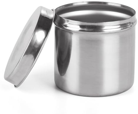 Organizador de almacenamiento para encimera de tocador de baño, caja contenedora de tarro de caja de acero inoxidable con tapa, vaso de bola de algodón para tarro de bote para bastoncillos de algodón