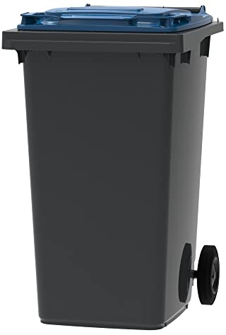 ESE Poubelle Conteneur à déchets 240L + Couvercle bleu