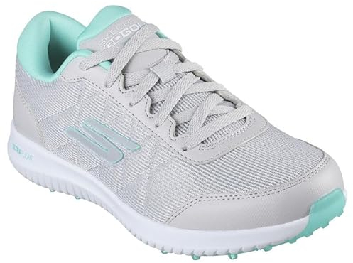 Skechers Damen Max Fairway 4 Spikeless Golfschuh, Grau/Türkis, 41 EU
