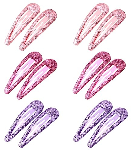 ZEVONDA Glitter Clip a Scatto per Capelli - Fermagli per Capelli in Metallo Colorati Glitter Paillettes Fermacapelli Barrettes Accessori per Styling de Capelli Ragazze Donne