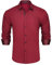 HISDERN Hemd Herren Burgundy Rot Freizeithemd Formelle Businesshemden Freizeithemden Langarm Hemd Klassisch Regular Fit Hemden XL