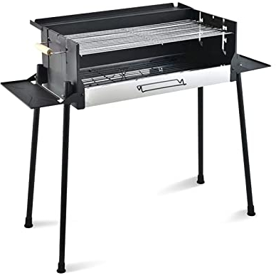 Ergocar Tragbar Holzkohlegrills, Abnehmbar Picknickgrill Edelstahl mit Grillrosten, Einfach zu Säubern, Barbecue Grill für Picknick Garten Terrasse Camping Reise