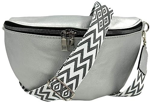 ayados Damen Crossbody Bag Bauchtasche Handtasche Schultergurt Cross body bag Tasche Schultertasche Umhängetasche 76232 (Silber)