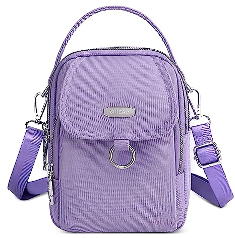 FORRICA Handy Umhängetasche Damen Handytasche zum Umhängen Wasserdicht Handtasche Frauen Schultertasche Kleine Crossbody Tasche mit Kopfhöreranschluss Lila C