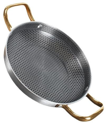 DOITOOL Sartén Para Saltear Wok De Cocina Sartén Wok Antiadherente Sartén Tipo Panal Wok Para Asar De Hierro Fundido Cacerola De Olla 26c Utensilios De Cocina Acero Inoxidable Comercial