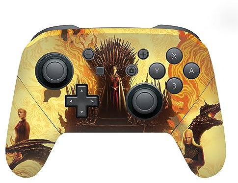Head Case Designs Offizielle House of The Dragon: Television Series Feuer Und Blut Siegel Und Charaktere Vinyl Haut Gaming Aufkleber Abziehbild Abdeckung kompatibel mit Nintendo Switch Pro Controller