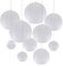 ZYOOO 10 Stück Weiße Papierlaterne Lampion rund Lampenschirm (Set 2 Farben à 25cm, 20cm，15cm,10cm) Lampions Hochzeit,Deko Gartenparty,Bride to Be Deko
