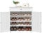 Yaheetech Shoe Cabinet, Wooden Storage Cabinet Organizer with 1 Drawer & 2 Doors, Modern 4-Tier Shoe Rack with Adjustable Shelves for Living Room, Hallway, Bedroom, White