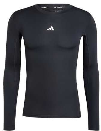 adidas Men's Techfit Compression Training Longsleeve TEE, Black, L