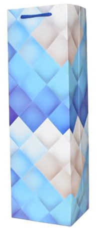 12Pcs Wine Bottle Gift Bag, Premium Paper Wine Tote Bags Sturdy Blue/White Wine Champagne Paper Bags Reusable Wine Whiskey Bag with Strong Rope Handles for Party Christmas Halloween Wedding Birthday