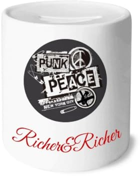 Punk New York Antikrieg Illustration Muster reich und reich Bank Sparen Box Münze