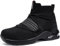 LARNMERN Zapatillas de Seguridad Sin Cordones Calzado de Seguridad Puntera de Acero Zapatos de Trabajo Colchón de Aire Cómodos Ligeros Zapatos Seguridad Transpirable (Negro, 40EU)